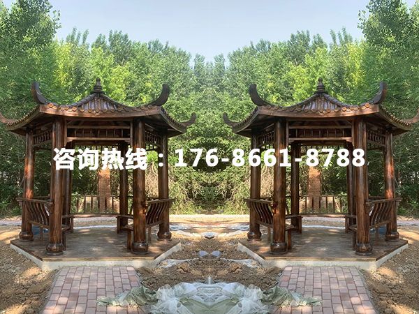 防腐木六角凉亭