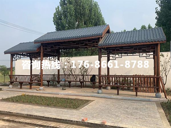 济南防腐木 复古长廊 案例展示